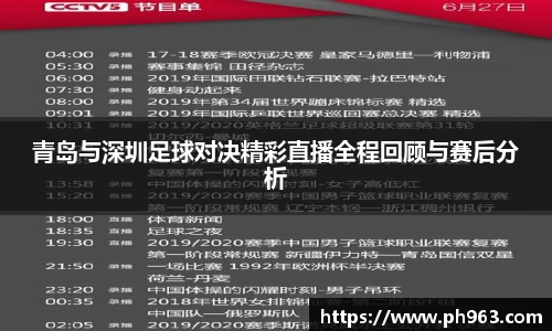 青岛与深圳足球对决精彩直播全程回顾与赛后分析