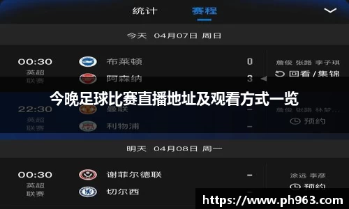 今晚足球比赛直播地址及观看方式一览