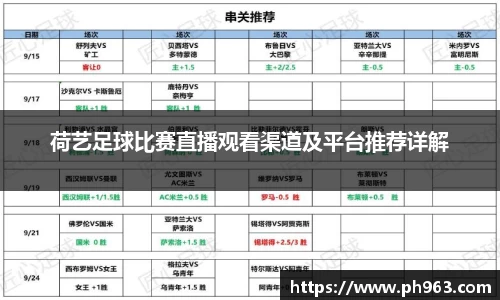 荷艺足球比赛直播观看渠道及平台推荐详解