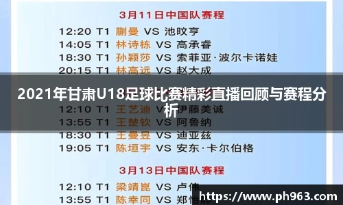 2021年甘肃U18足球比赛精彩直播回顾与赛程分析